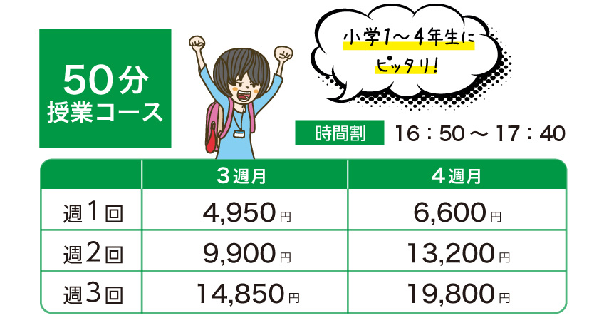 通常授業の時間割